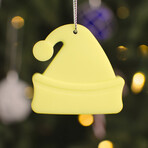 Shining Santa Hat Ornament // Pack of 3 // Green