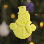 Sparkling Snowman Ornament // Pack of 3 // Green