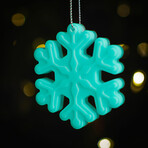 Sparkly Snowflake Ornament // Pack of 3 // Aqua