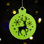 Starlit Reindeer Ornament // Pack of 3 // Green