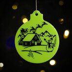 Glowing North Pole Ornament // Pack of 3 // Green