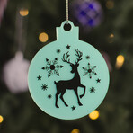 Starlit Reindeer Ornament // Pack of 3 // Aqua