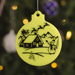 Glowing North Pole Ornament // Pack of 3 // Green