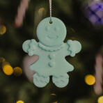 Glowing Gingerbread Ornament // Pack of 3 // Aqua