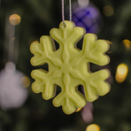 Sparkly Snowflake Ornament // Pack of 3 // Green