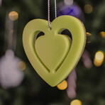 Glowing Heart Ornament // Pack of 3 // Green