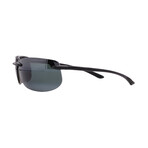 Maui Jim // Men's // 412-02 Banyans Pilot Sunglasses // Black + Grey Polarized