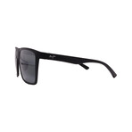 Maui Jim // Men's // 455-02 Honokalani Square Sunglasses // Matte Black + Grey Polarized