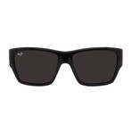 Maui Jim // Men's // 614-02 Kaolu Square Sunglasses // Black + Grey Mirror Polarized