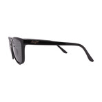 Maui Jim // Men's // 758-02 Honi Square Sunglasses // Black + Grey Mirror Polarized