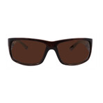 Maui Jim // Men's // H266-01 WorldCup Square Sunglasses // Brown Stripe + Brown Polarized