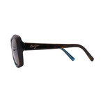 Maui Jim // Unisex // H735-10P Orchid Square Sunglasses // Tortoise W/ Peacock + Brown Polarized