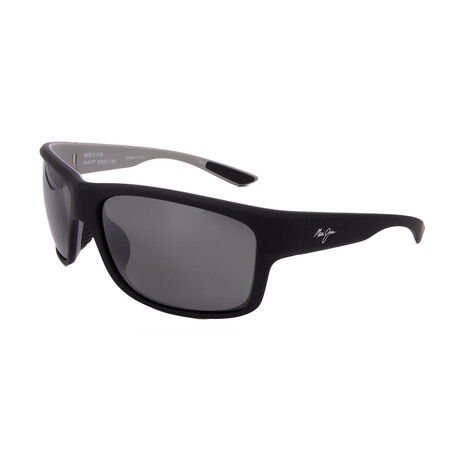 Maui Jim // Men's // 815-53B Southern Cross Square Sunglasses // Rubber Black + Grey Mirror Polarized