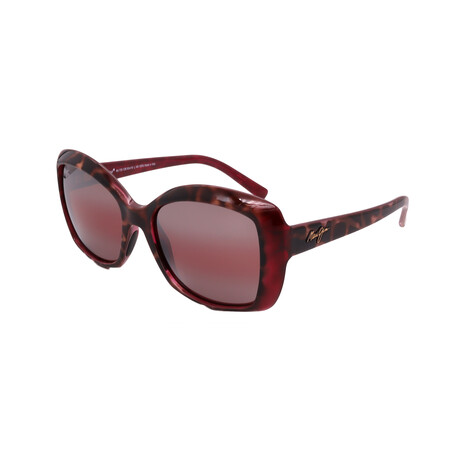 Maui Jim // Unisex // R735-12B Orchid Square Sunglasses // Tortoise Rasberry + Pink Lenses Polarized