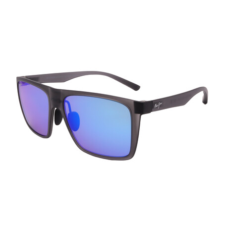 Maui Jim // Men's // B455-14 Honokalani Square Sunglasses // Matte Black + Grey Mirror