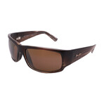 Maui Jim // Men's // H266-01 WorldCup Square Sunglasses // Brown Stripe + Brown Polarized