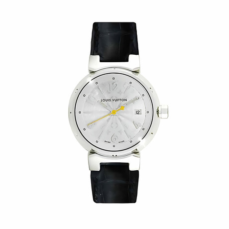 Louis Vuitton Ladies Tambour Silver LV Quartz // LV-131B // Pre-Owned