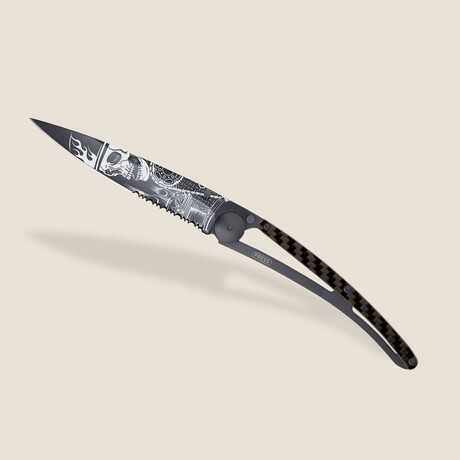 Deejo Serrated 37g. // Carbon Fiber // Ride Or Die