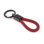 Gunmetal Stainless Steel // Rubber Keychain // Red