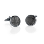 Black Stainless Steel // Carbon Fiber // Round Cufflinks