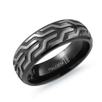 Black Stainless Steel Wave Design // 8 mm Band (10)