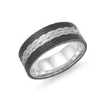Black Stainless Steel // Tire Pattern // 6.55 mm Ring (8)