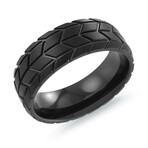 Black Stainless Steel // Tire Pattern // 8mm Ring (7)