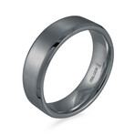 Gunmetal Stainless Steel Brushed Matter Bevel Edge / 6.5 mm Ring (7)