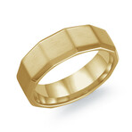 Gold Stainless Steel // Brushed Rectangular // 7mm Ring (7)