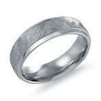 Stainless Steel // Textured Center // 6 mm Ring (12)