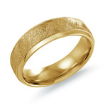 Gold Stainless Steel // Textured Center // 6 mm Ring (7)
