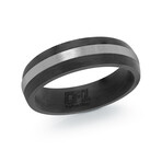 Sillver Black IP Stainless Steel Carbon Fiber // 7mm Ring (9)