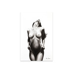 Nude Woman Charcoal Study 53 Print on Acrylic by Ashvin Harrison (16"H x 24"W x 0.25"D)
