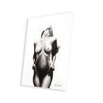 Nude Woman Charcoal Study 53 Print on Acrylic by Ashvin Harrison (16"H x 24"W x 0.25"D)