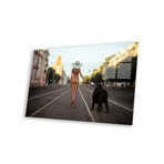 Lady With Her Dog Print on Acrylic by Gene Oryx (24"H x 16"W x 0.25"D)