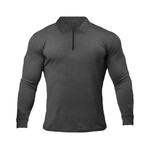 Form Fitting Long Sleeve Polo Shirt // Dark Gray (XS)