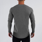 Crewneck Long Sleeve Curved Hem T-Shirt // Dark Gray (L)