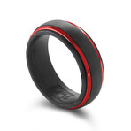 Red IP Stainless Steel Carbon Fiber // 7mm Ring (9)