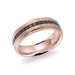 Rose IP Stainless Steel Brushed Polished Black // 7mm Ring (9)