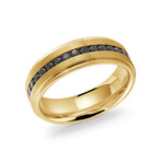 Old IP Stainless Steel Brushed Polished Black // 7mm Ring (10)