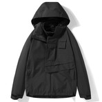 Oversize Flap Hooded Jacket // Black (2XL)