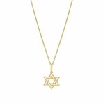 14K Yellow Gold Star of David Pendant Necklace // 18" // New