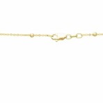 14K Yellow Gold Saturn Bead Necklace // 18" // New