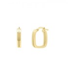 14K Yellow Gold Double-Square Tube Hoop Earrings // New