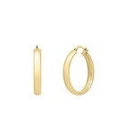 14K Yellow Gold Small Band Hoop Earrings // New