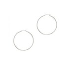 14K White Gold Hoop Earrings // New