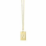 14K Yellow Gold Star of David Tag Necklace // 18" // New