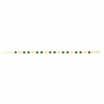 14K Yellow Gold + Malachite Geometric Mirror Bracelet // 7.25" // New