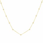 14K Yellow Gold Saturn Bead Necklace // 18" // New