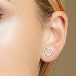 14K Yellow Gold Horseshoe Stud Earrings // New